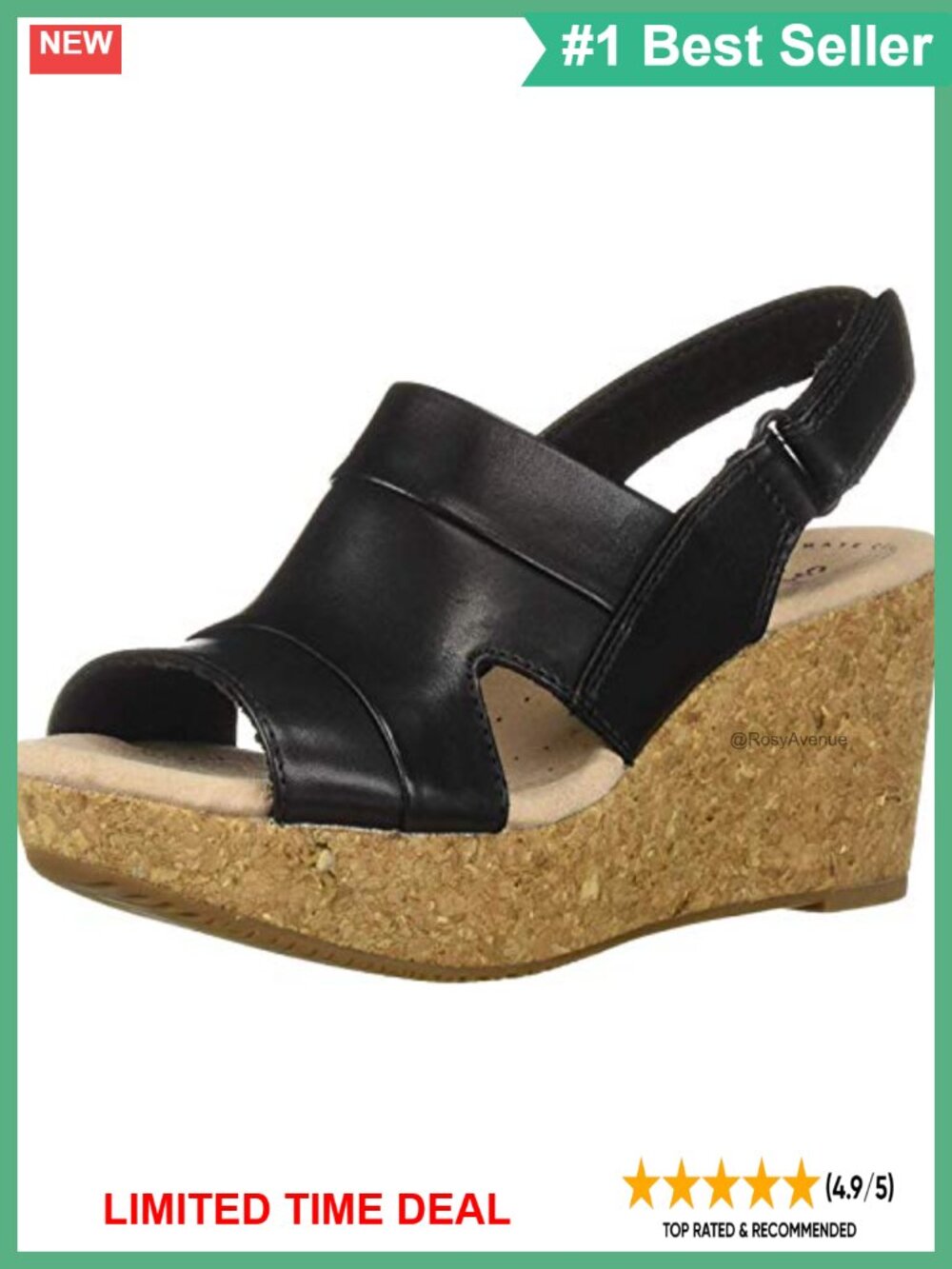 Clarks Annadel Ivory Wedge Sandal Cushion Soft OrthoLite